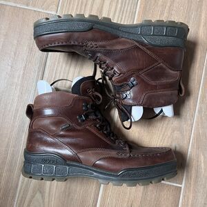 ECCO Men's TRACK GORETEX Hiking Boots SIZE 46 Brown Leather Lace Up